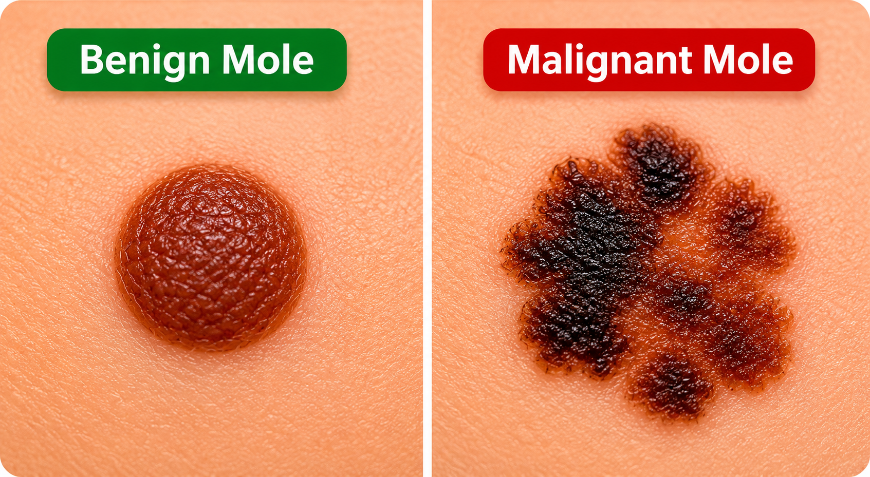 benign vs. malignant mole